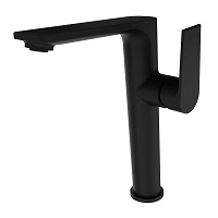 Single-lever tall basin mixer with aerator and flexible hoses 3/8″ >350mm.