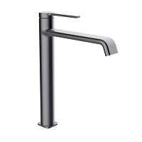 Single-lever tall basin mixer with aerator and flexible hoses 3/8″ >350mm.