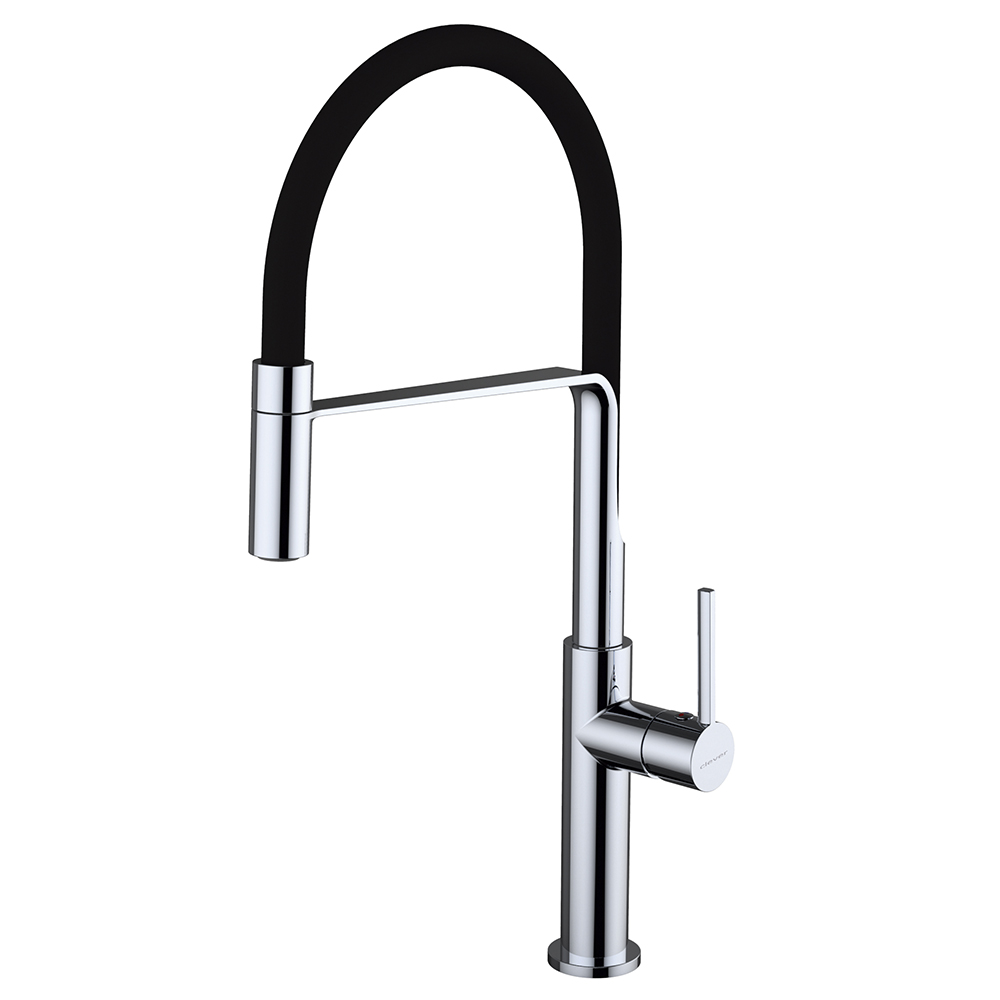 Single-lever sink mixer with aerator, swivel spout and flexible hoses 3/8″ >350mm.