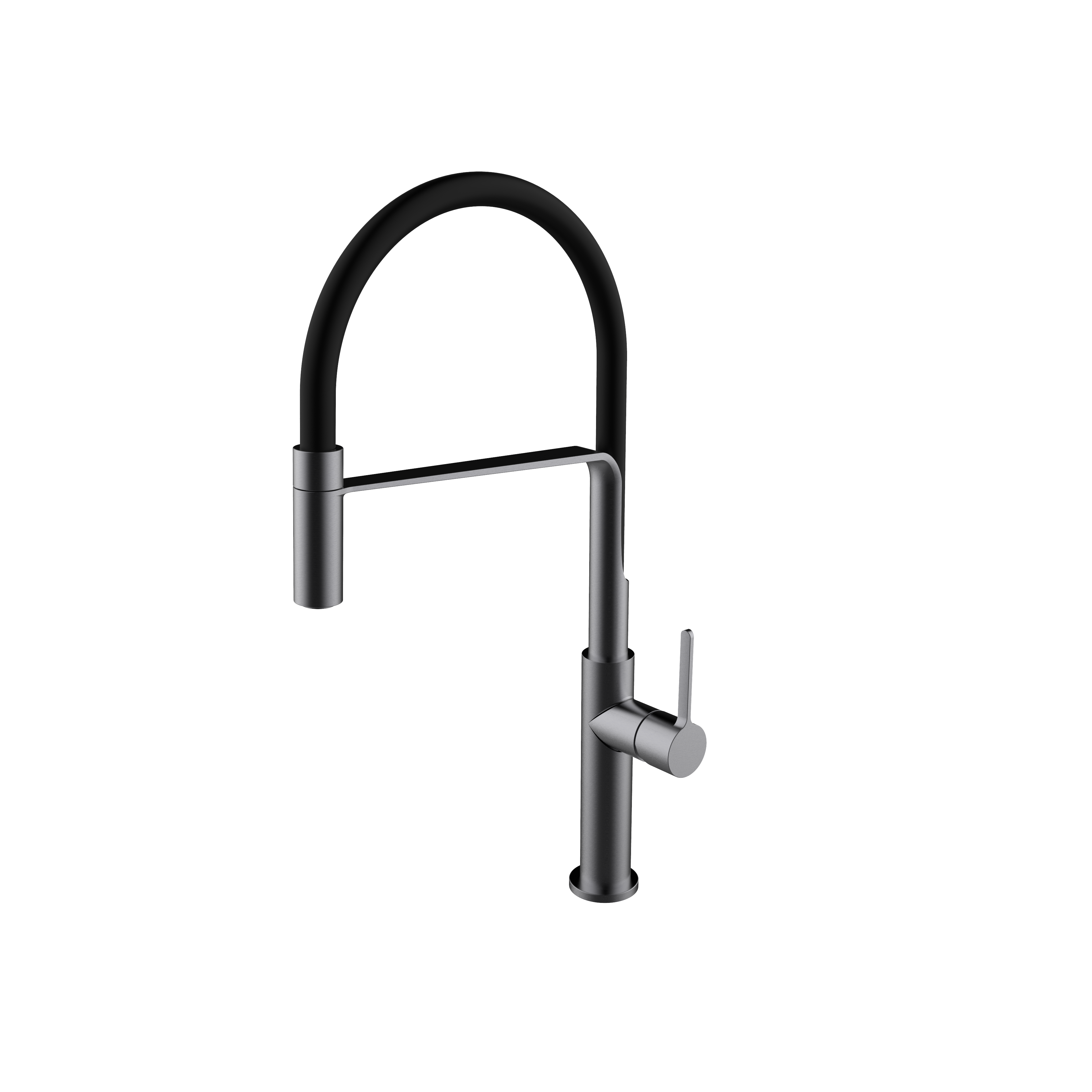 Single-lever sink mixer with aerator, swivel spout and flexible hoses 3/8″ >350mm.