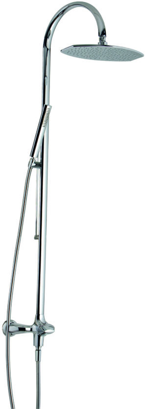 Wall-mtd. shower set, anti-limescale