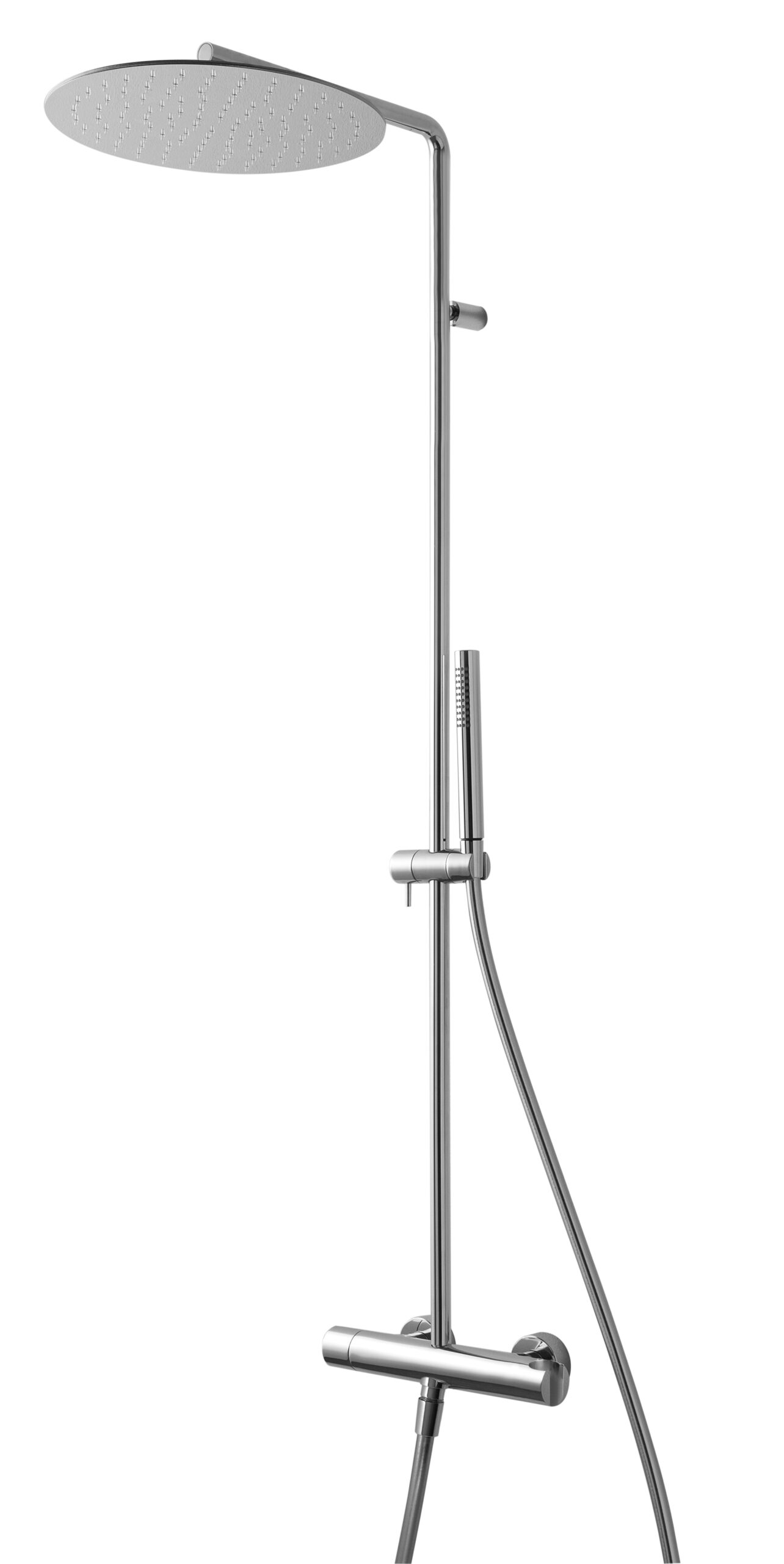 Wall-mtd. shower set, anti-limescale hand-shower and shower head