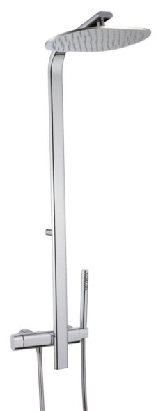 Wall-mtd. shower set, anti-limescale hand-shower and shower head