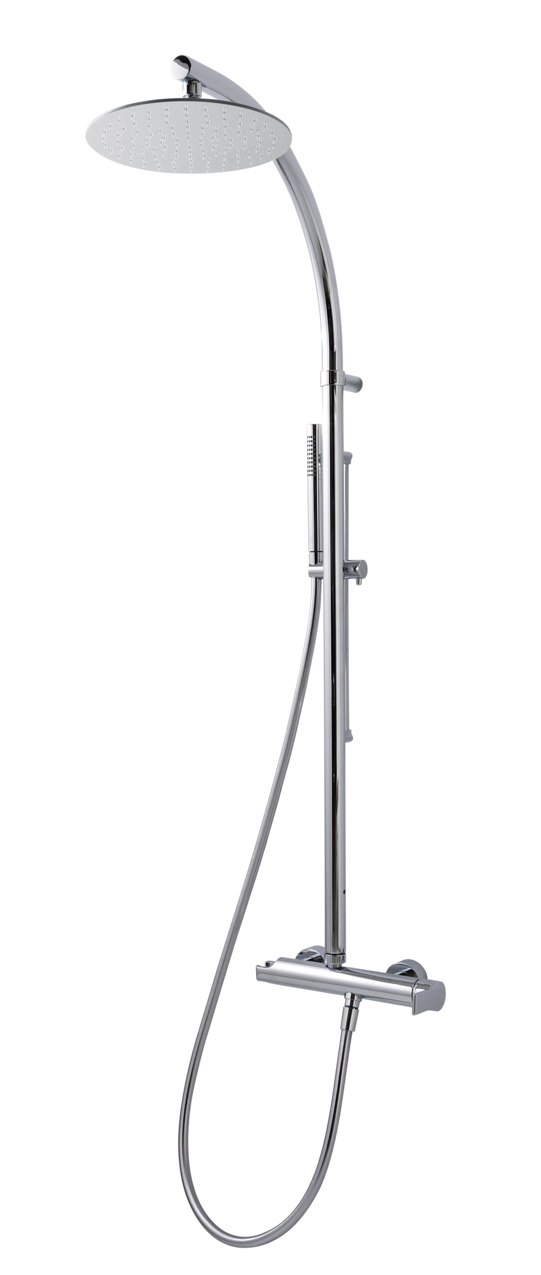 Wall-mtd. shower set, anti-limescale hand-shower and shower head
