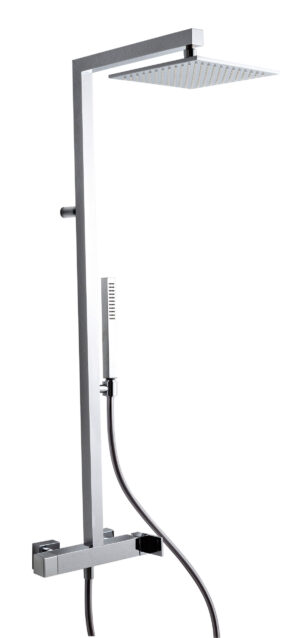Wall-mtd. shower set, anti-limescale hand-shower and shower head