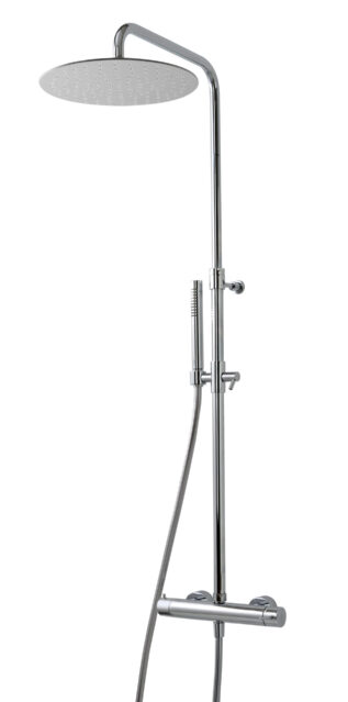 Wall-mtd. shower set, anti-limescale hand-shower and shower head