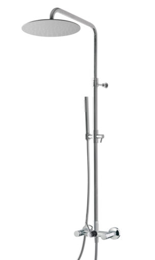 Wall-mtd. shower set, anti-limescale hand-shower and shower head