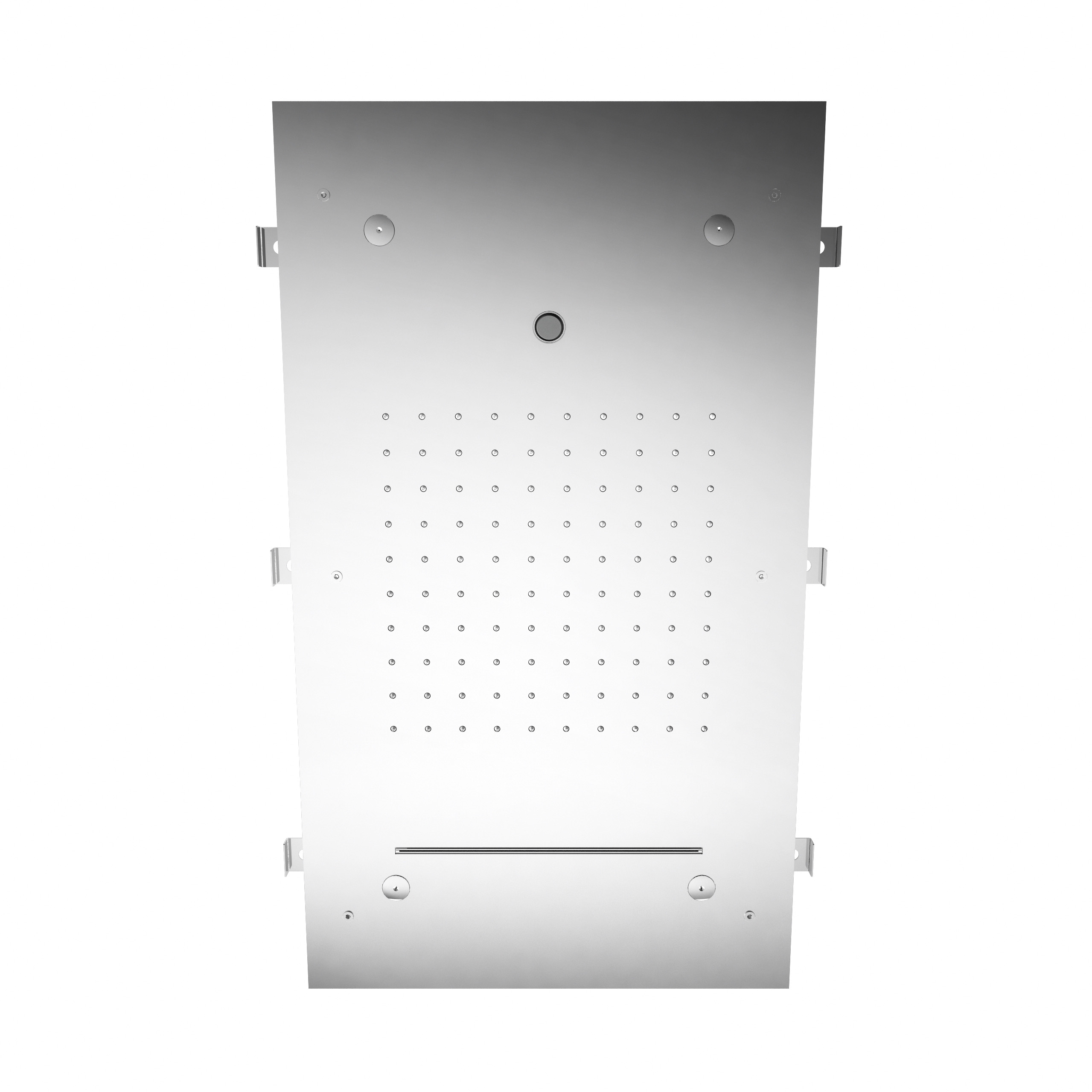 Concealed showerhead with rain, cascade, mist and water jet