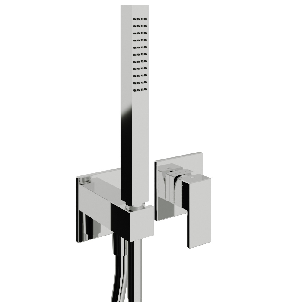 Concealed shower mixer with hand-shower