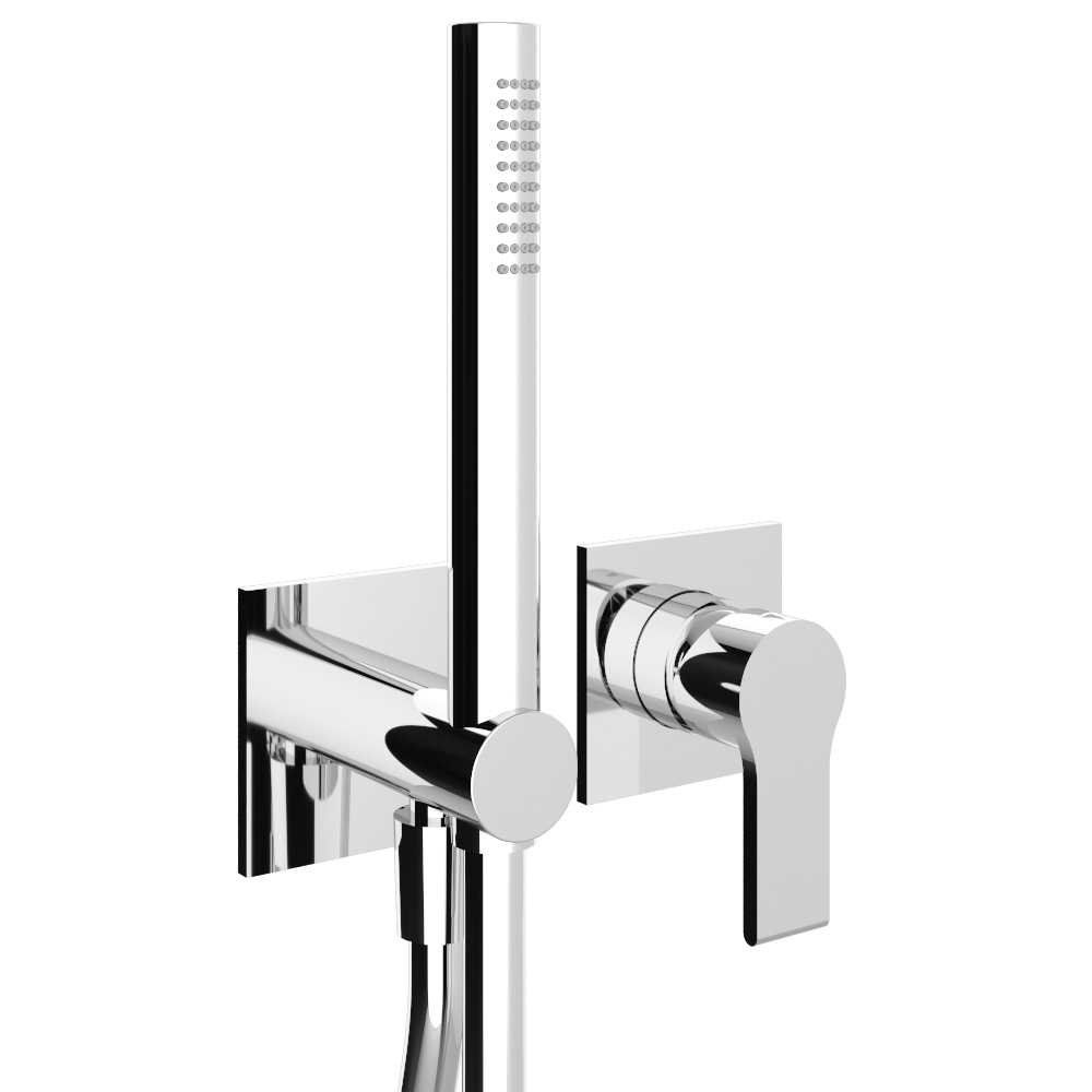 Concealed shower mixer with hand-shower