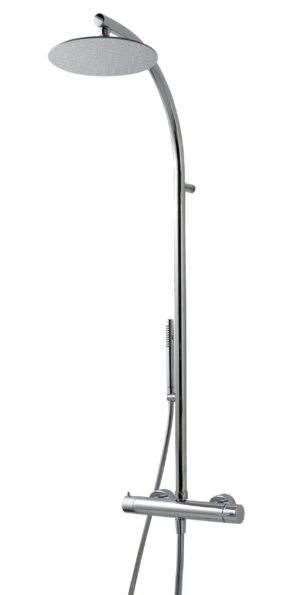 Wall-mtd. shower set, anti-limescale hand-shower and shower head