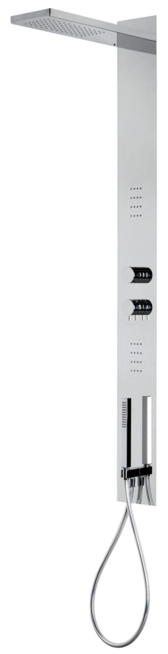 Wall-mtd. thermostatic COAX shower set with anti-limescale hand-shower and shower head