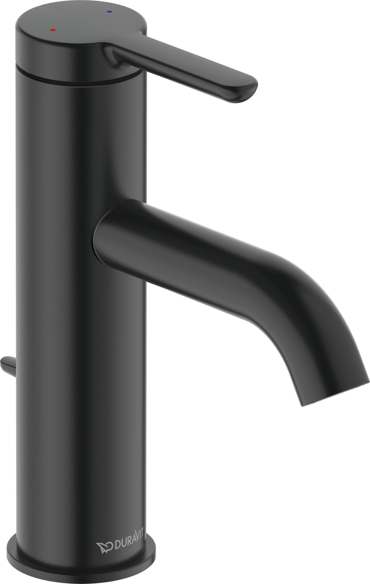 Single lever basin mixer M with pull-rod matt black