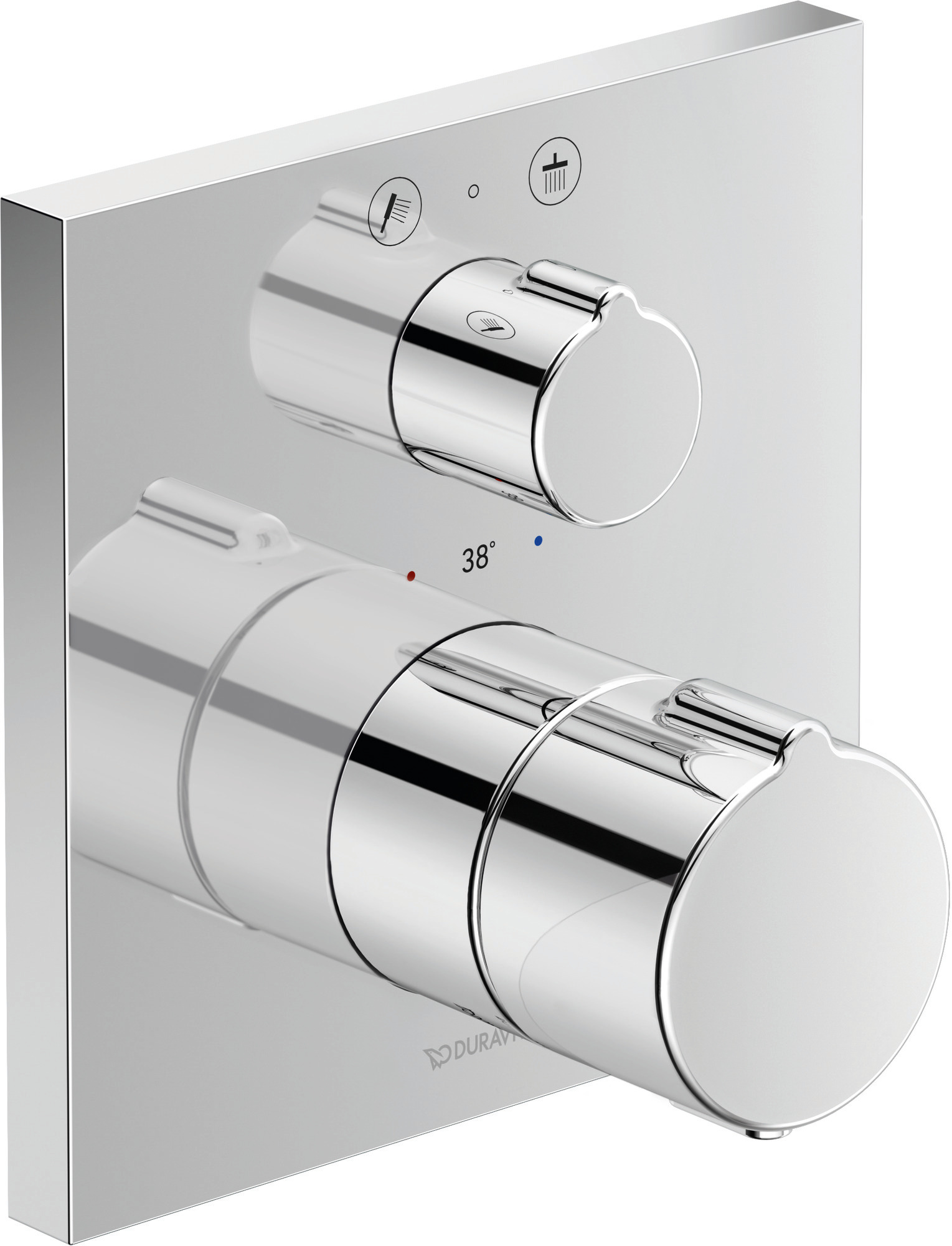 Thermostatic shower mixer concealed  square chrome