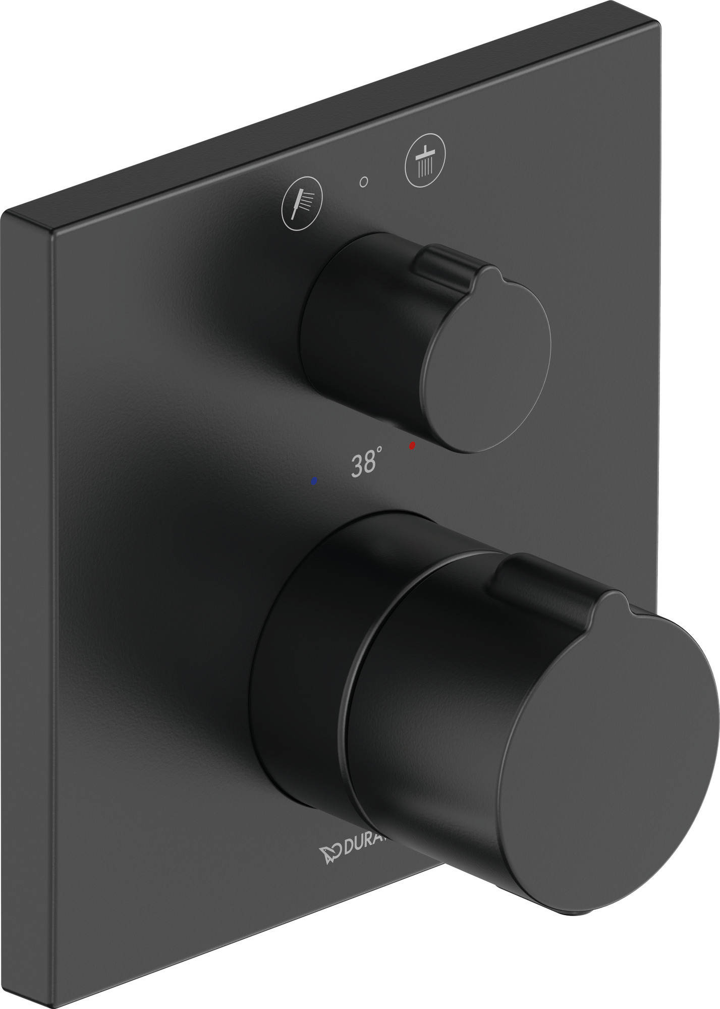 Thermostatic shower mixer concealed  square matt black