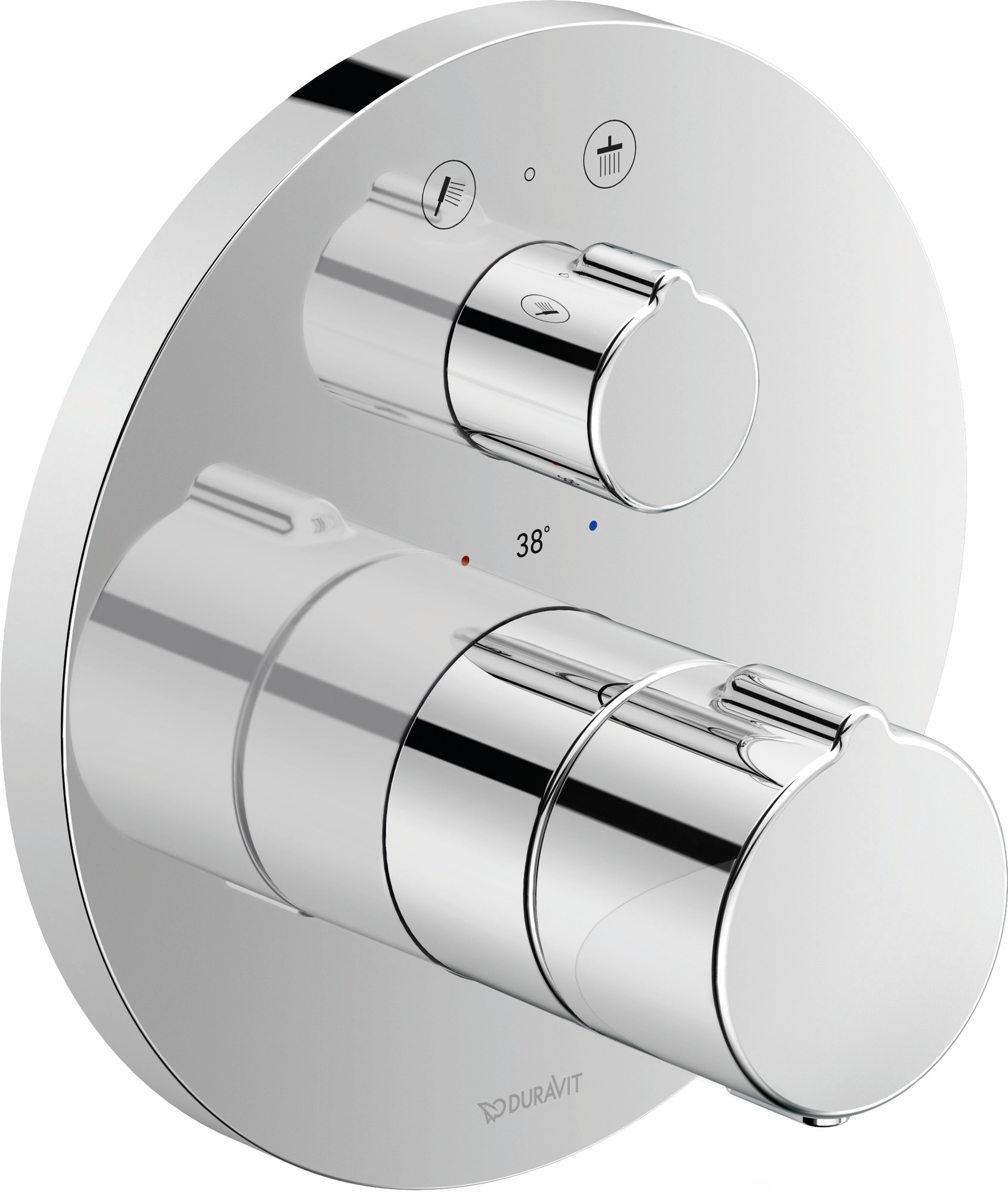 Thermostatic shower mixer concealed  round chrome