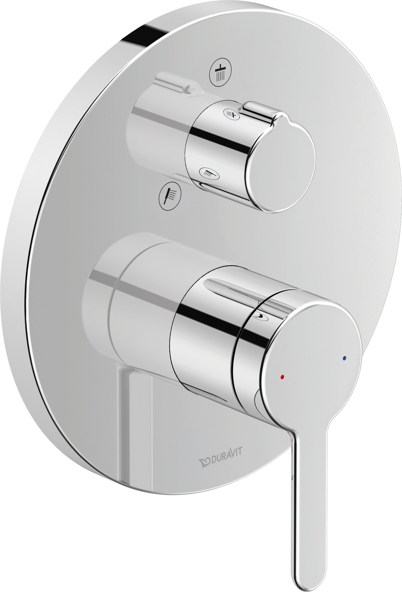 Single lever shower mixer concealed  round chrome
