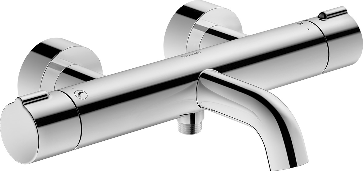 Thermostatic bath mixer exposed chrome