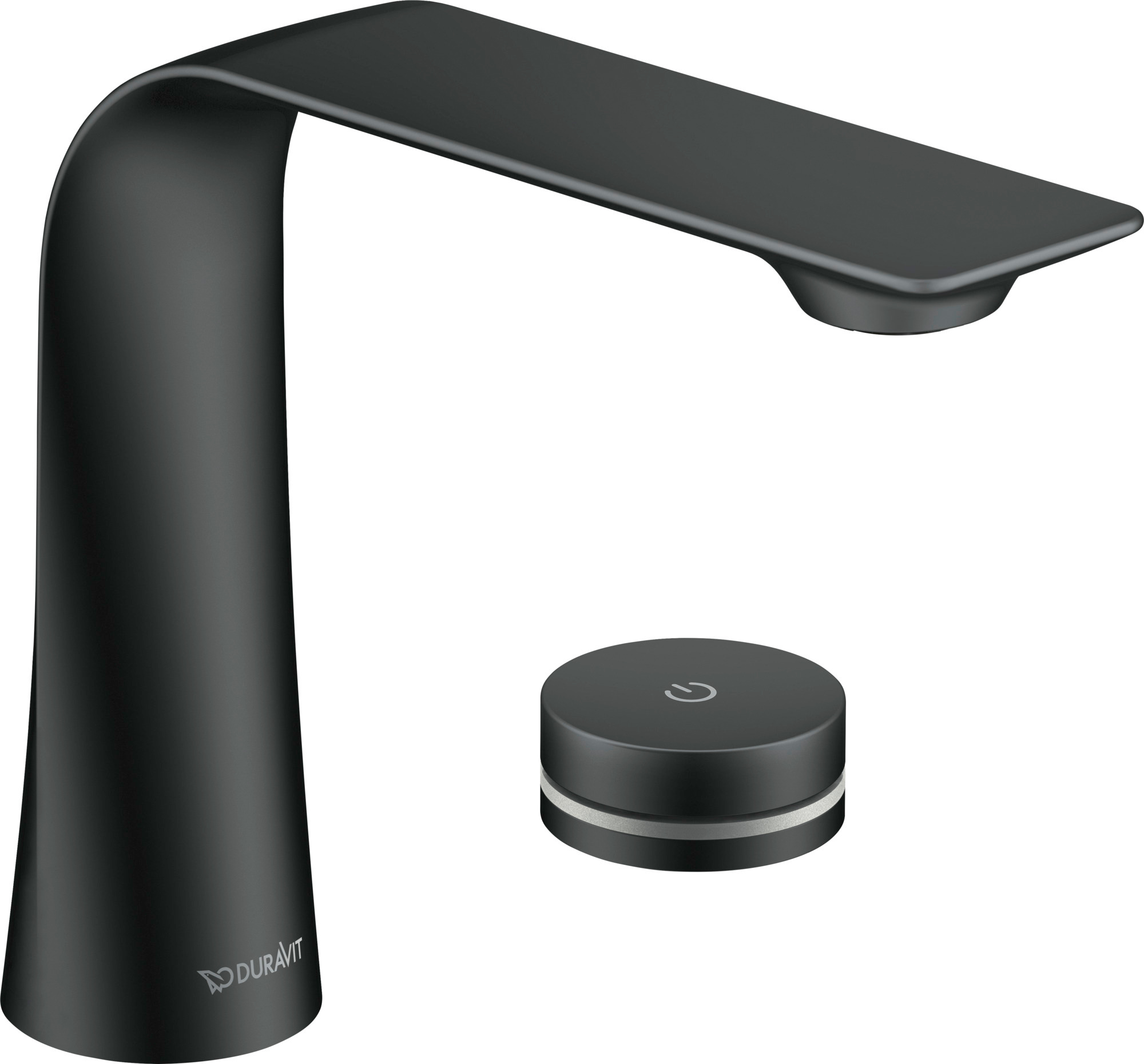 2-hole electronic basin mixer M with plug-in power supply matt black