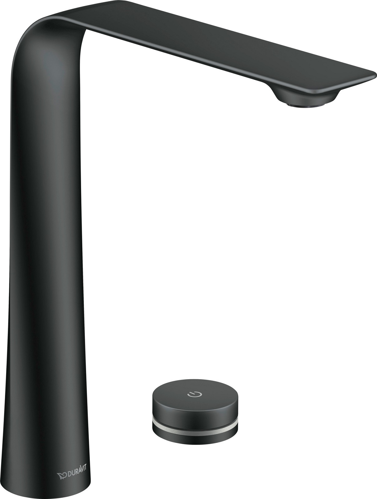 2-hole electronic basin mixer XL with plug-in power supply matt black