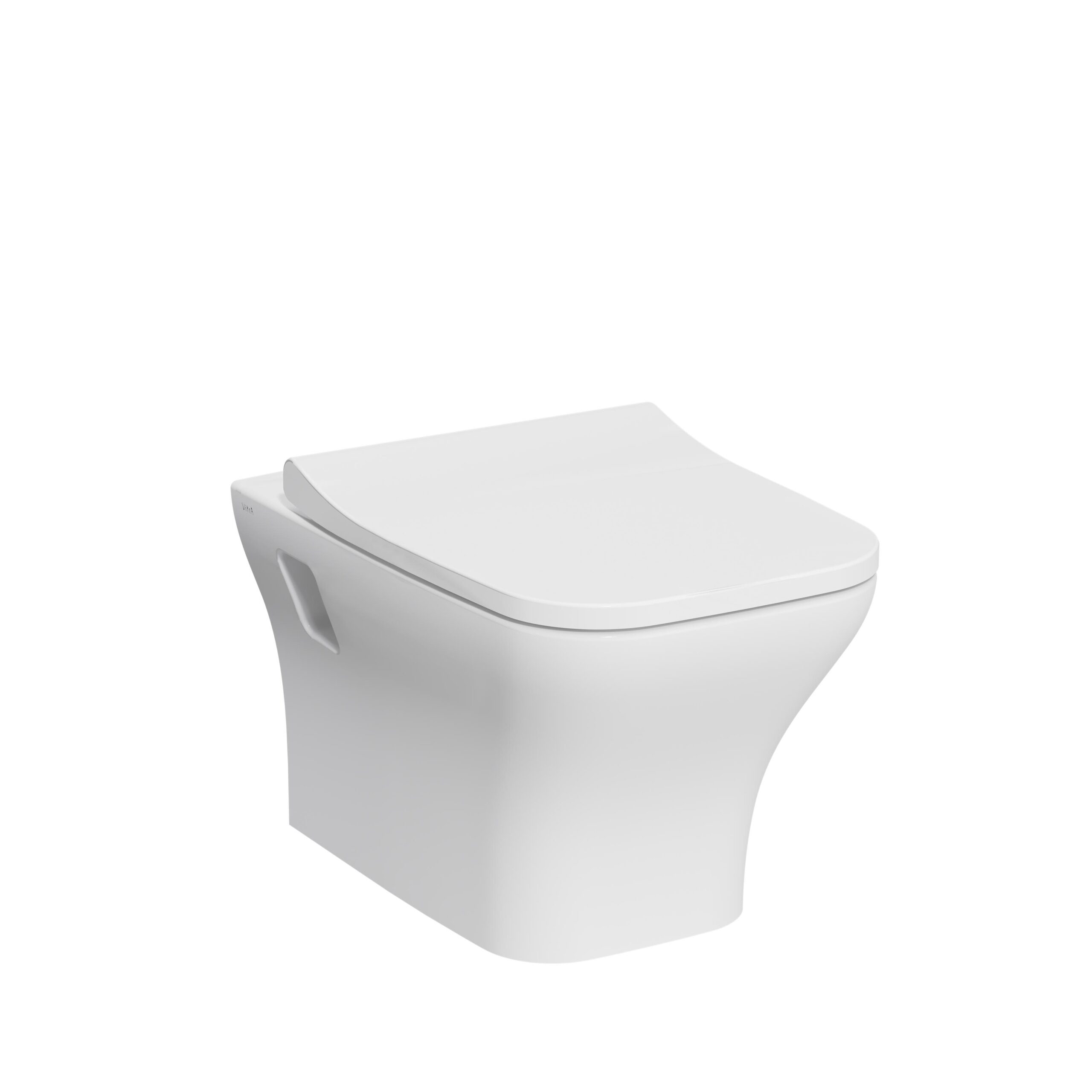 Wash down wall hung rimless WC, 540 mm Smooth flush, whiteTiefspül-Wand-WC eckig, 540 mm Smoothflush Spülrandlos , offene Befestigung –  Weiß