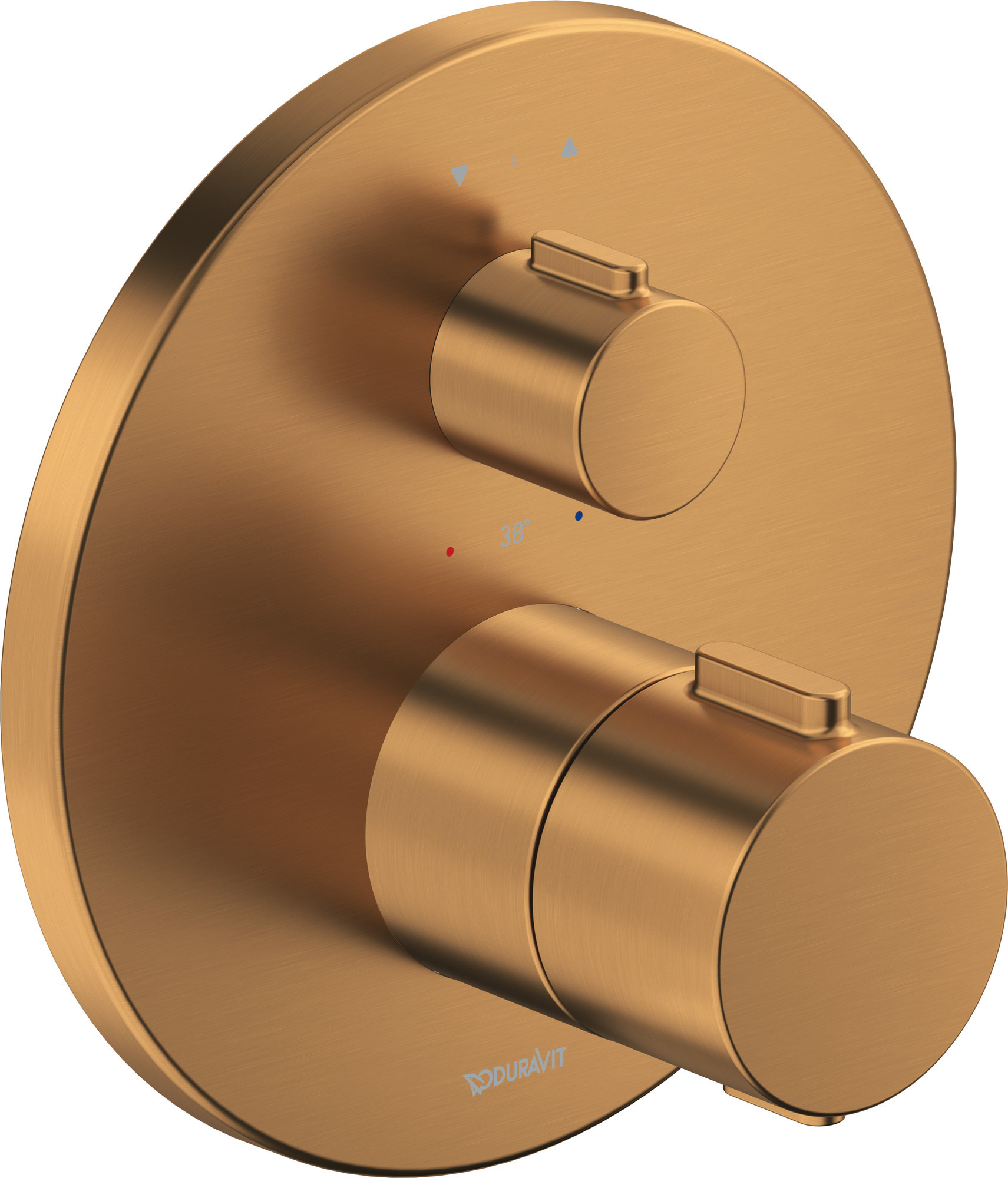Thermostatic shower/bath mixer concealed round brushed bronce