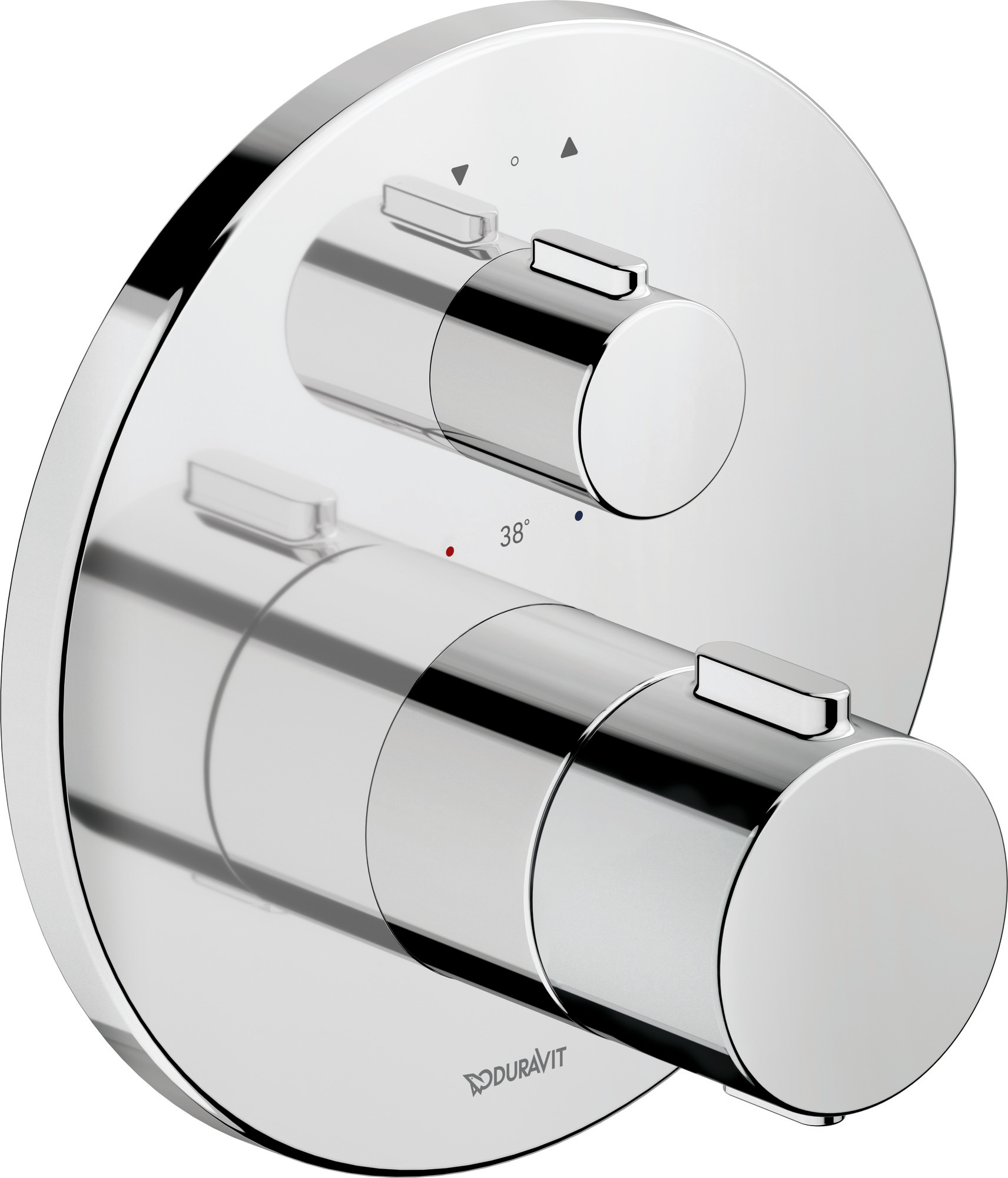 Thermostatic shower/bath mixer concealed round chrome