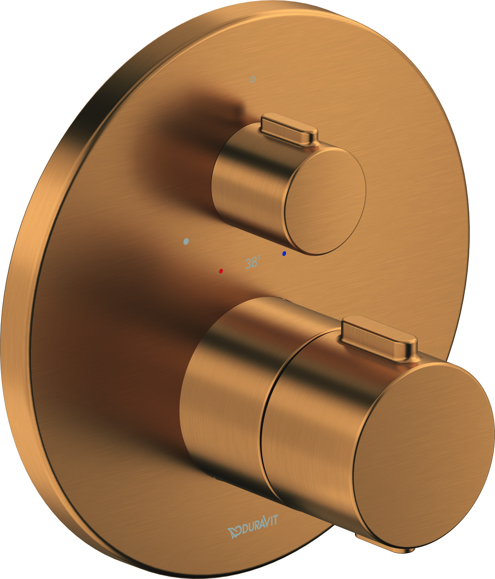 Thermostatic shower mixer concealed round brushed bronce