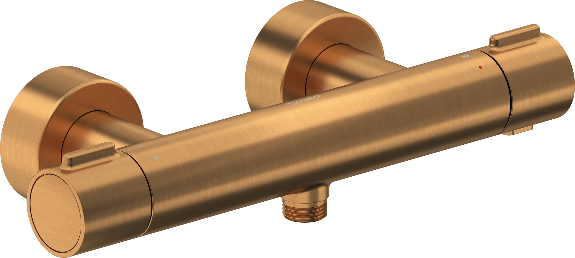 Thermostatic shower mixer exposed brushed bronce
