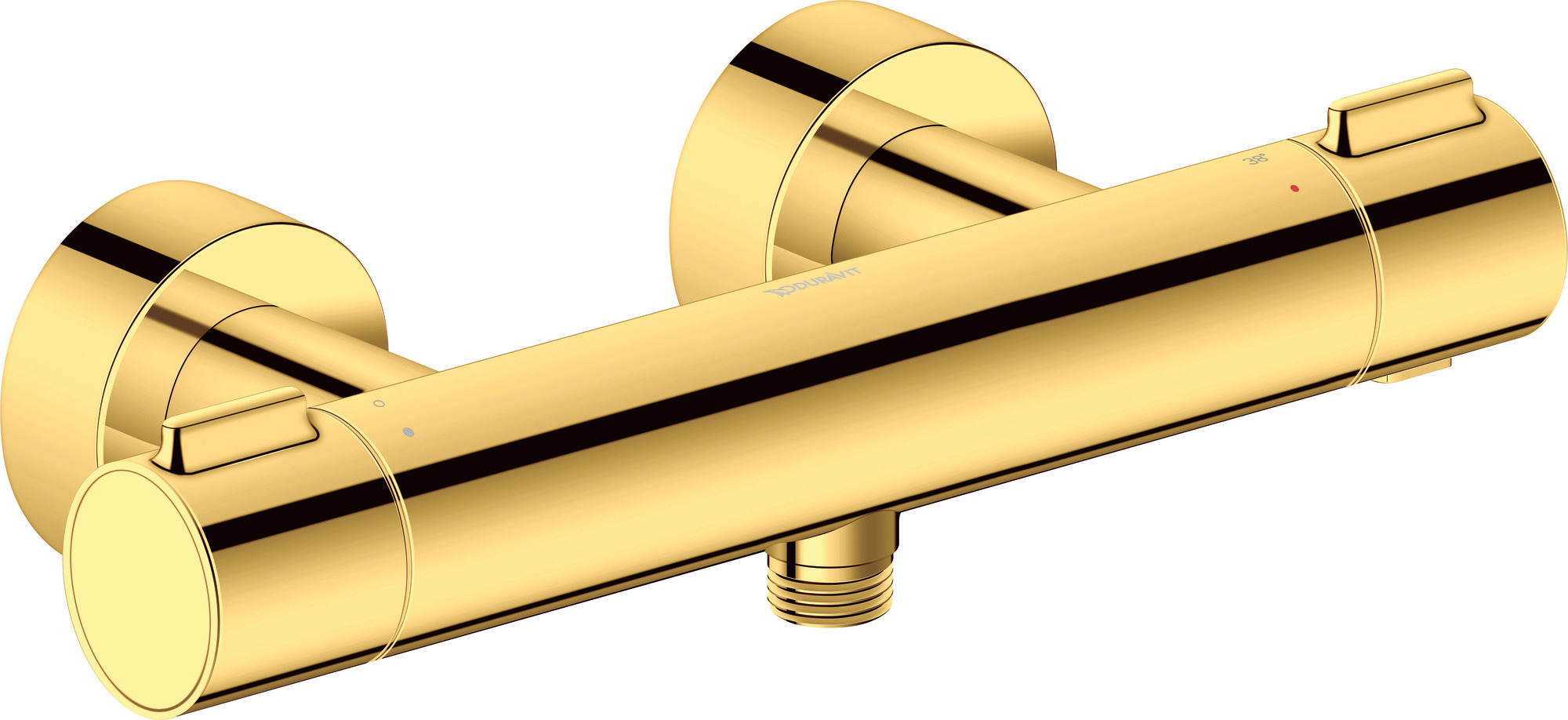 Thermostatic shower mixer exposed polished gold