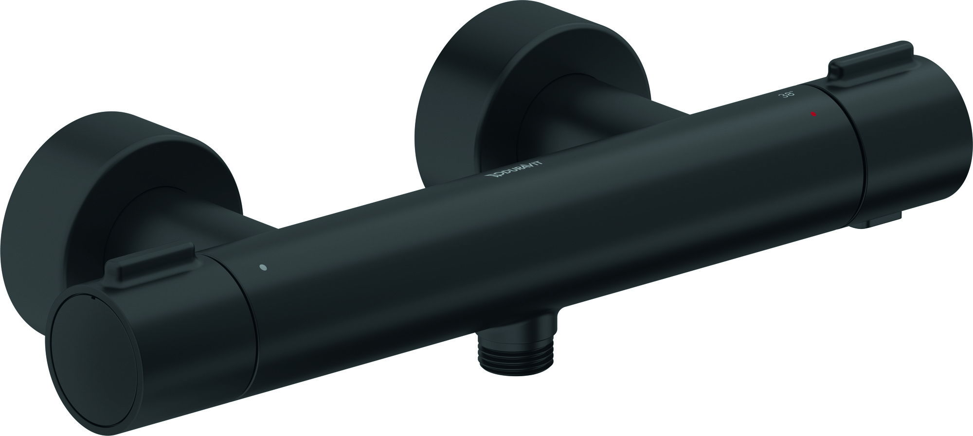 Thermostatic shower mixer exposed matt black
