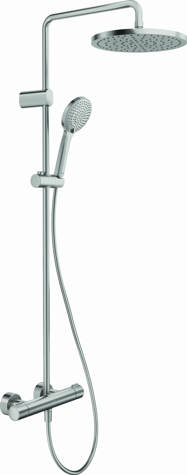ShowerSystem with thermostatic shower mixer stainless steel MinusFlow