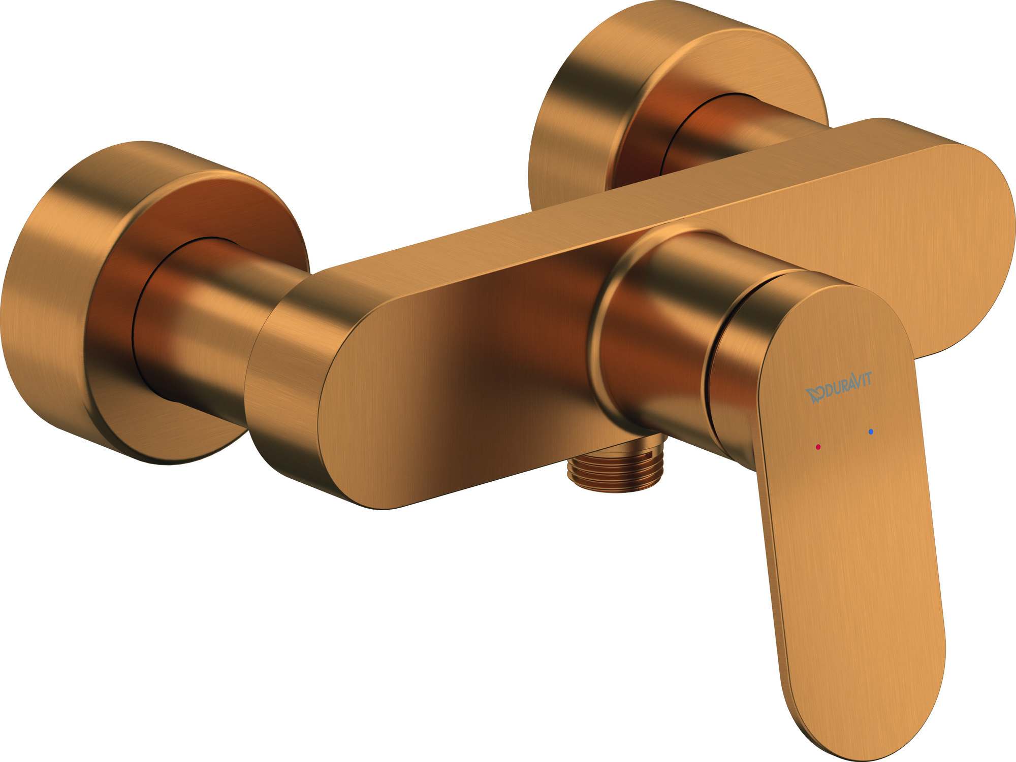 Single lever shower mixer exposed brushed bronce