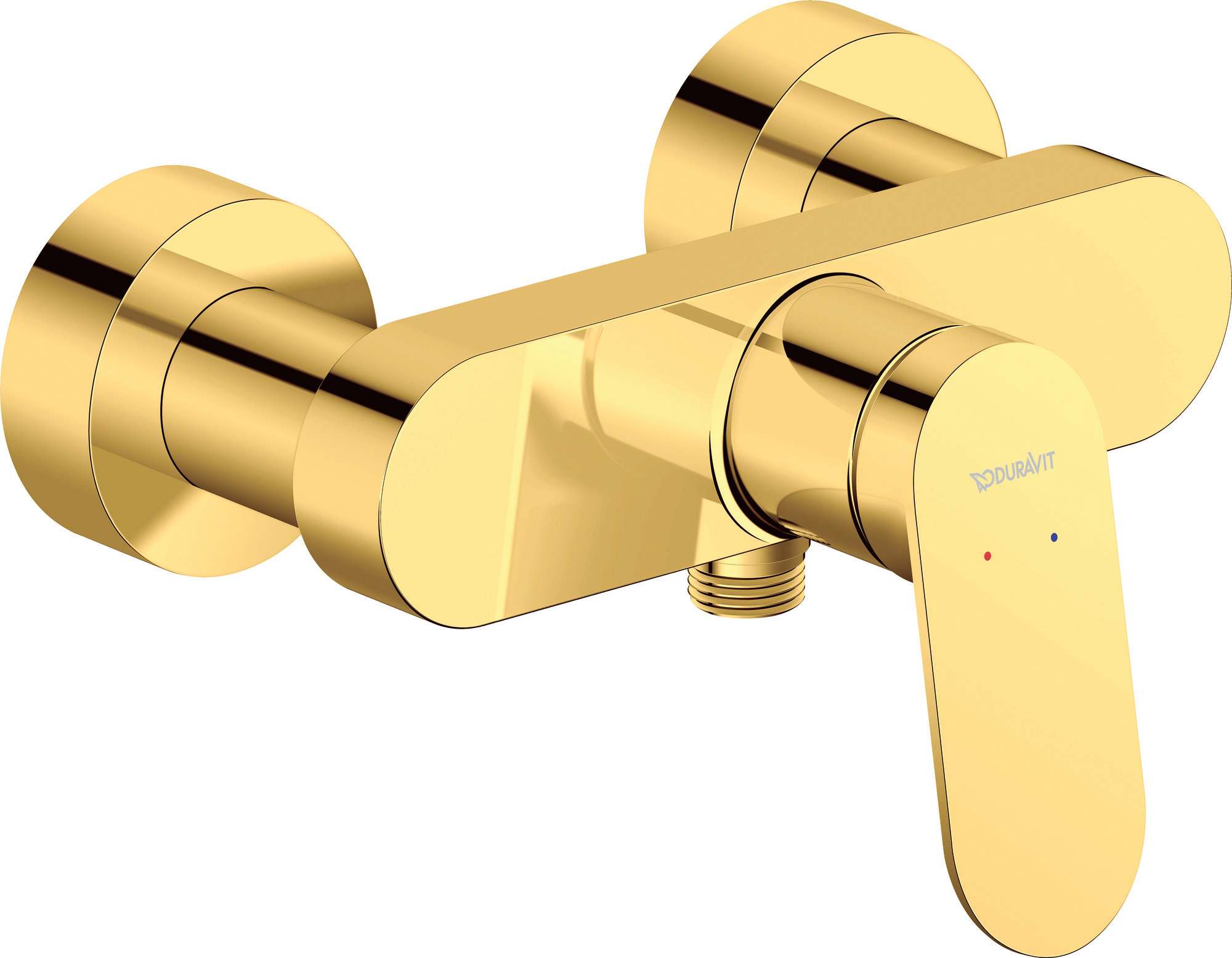 Single lever shower mixer exposed polished gold