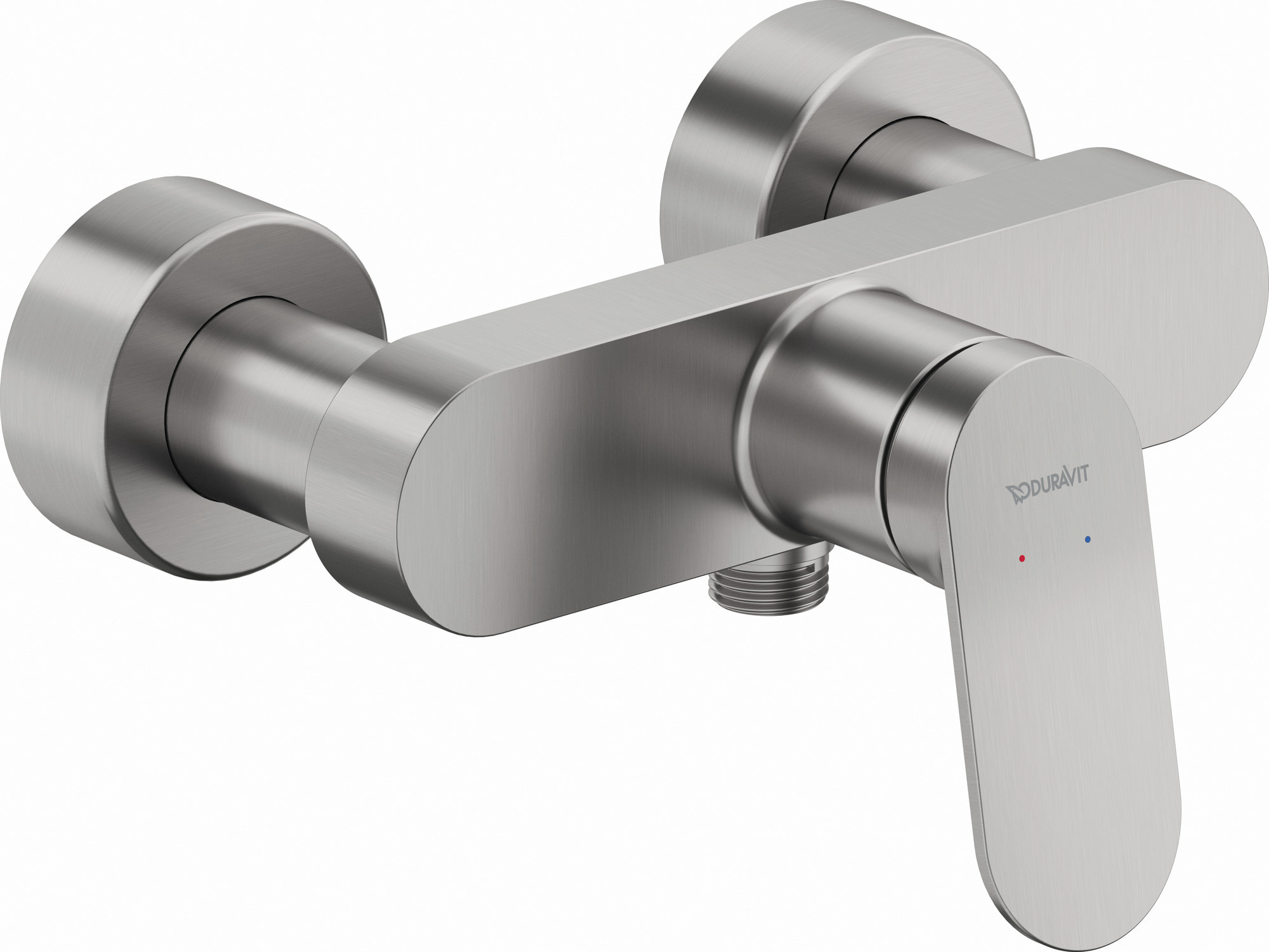 Single lever shower mixer exposed stainless steel