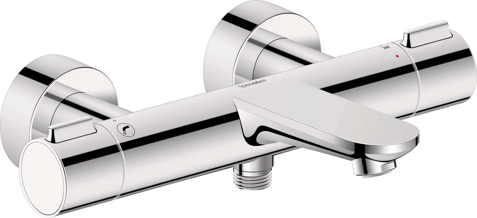 Thermostatic bath mixer exposed chrome