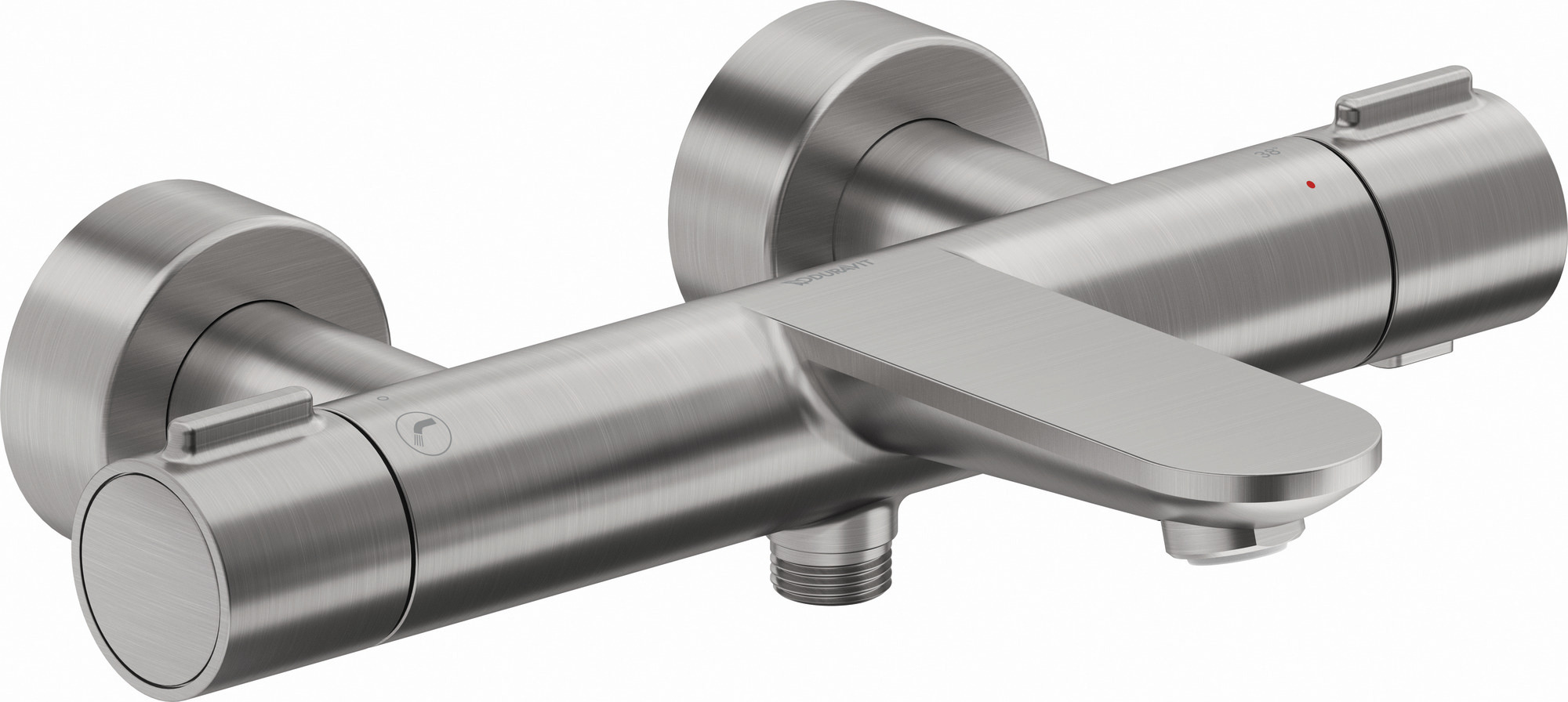 Thermostatic bath mixer exposed stainless steel