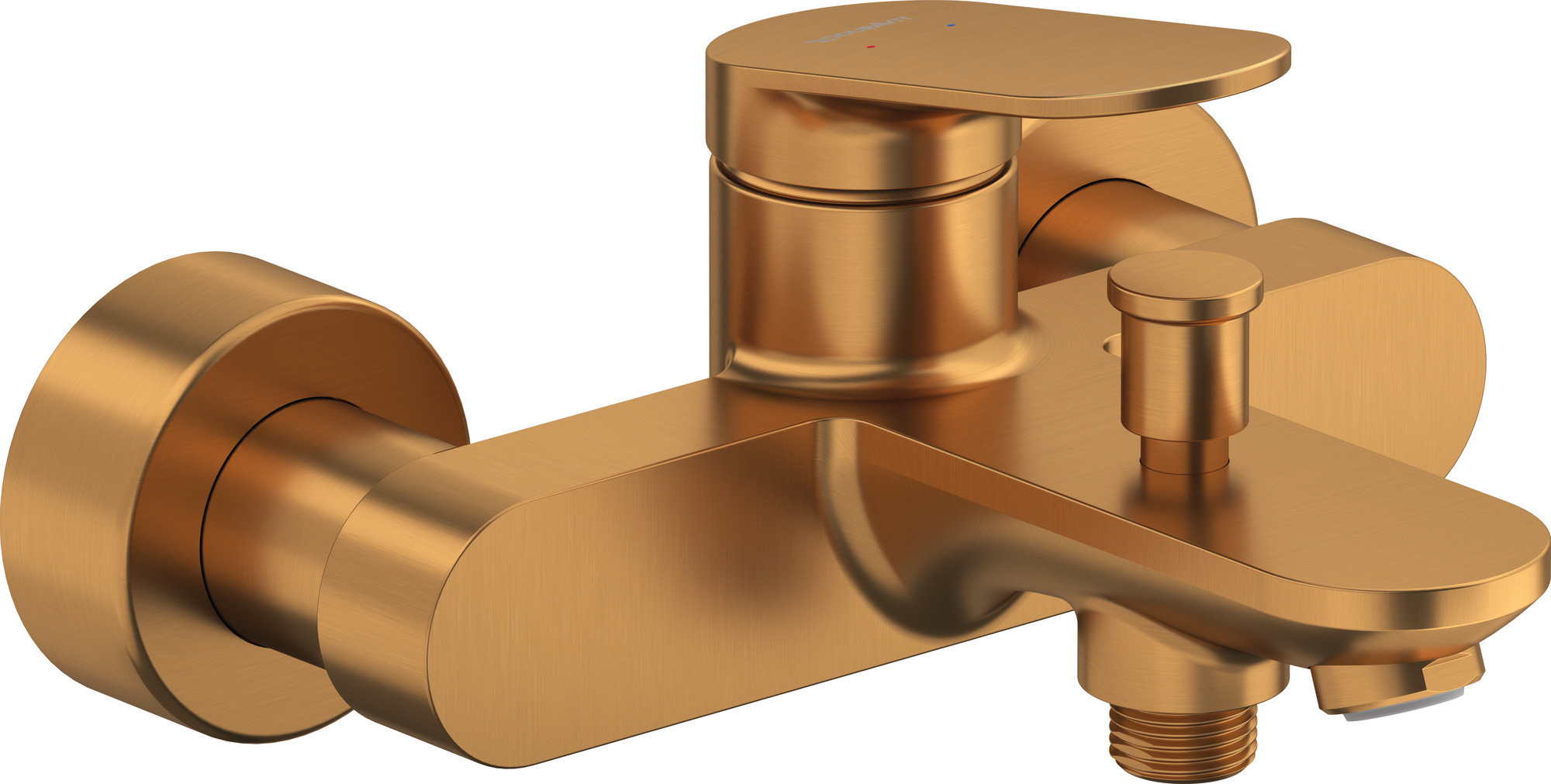 Single lever bath mixer exposed brushed bronce