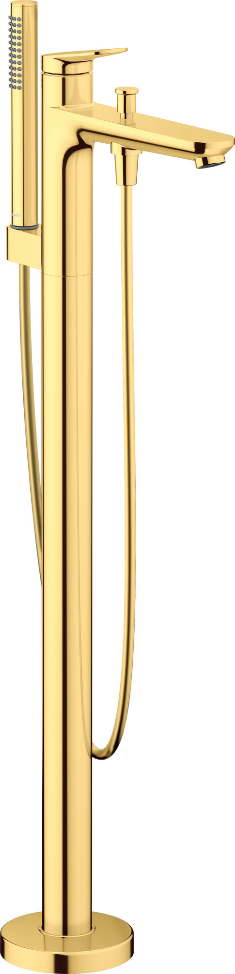 Freestanding bath mixer polished gold