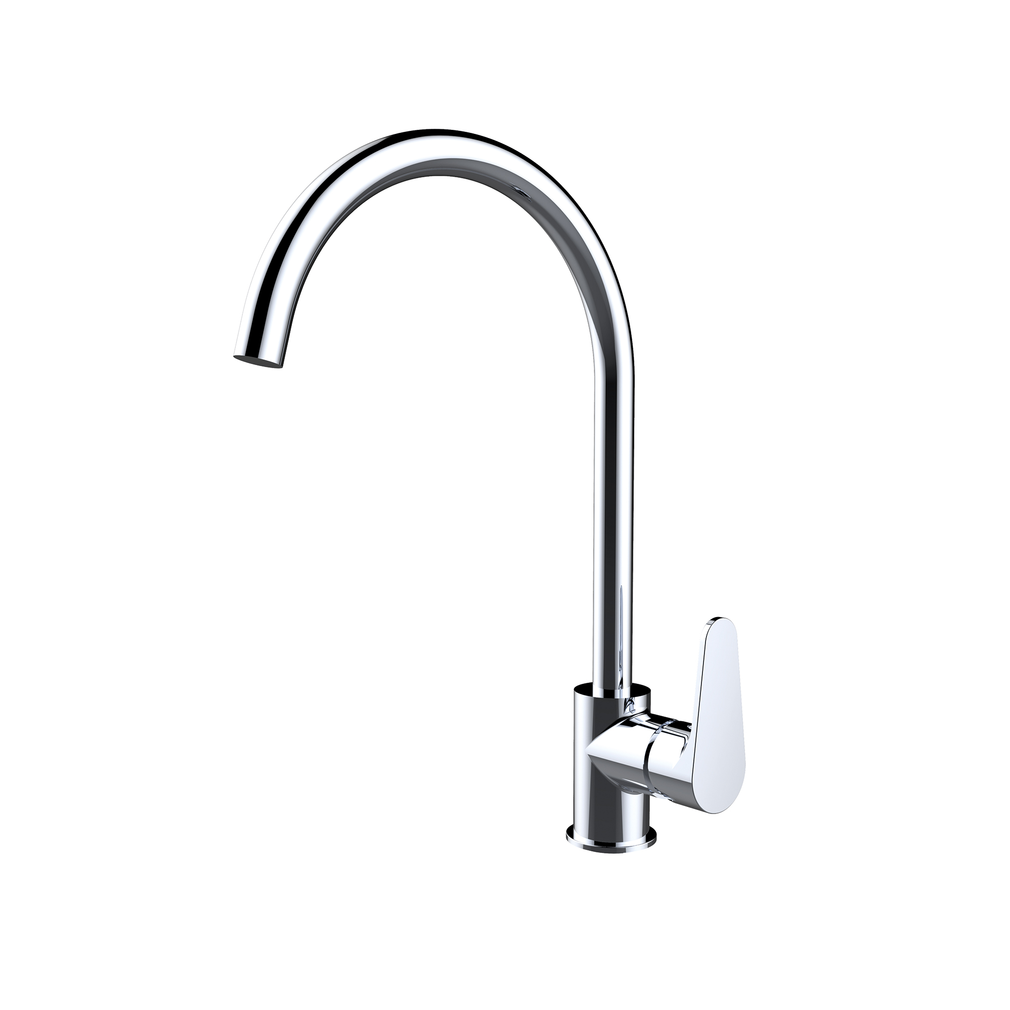 Single-lever sink mixer with aerator, swivel spout and flexible hoses 3/8″ >350mm.