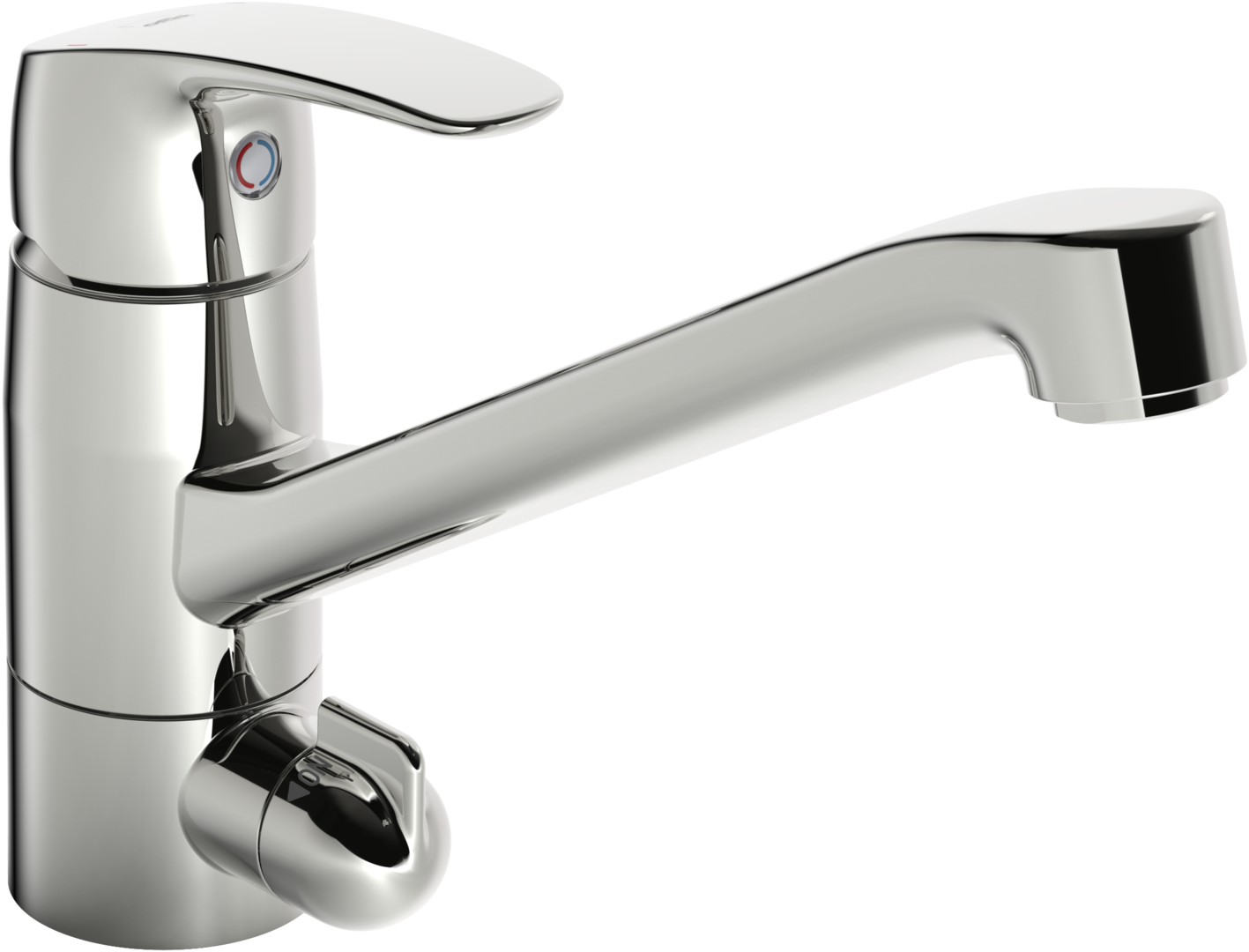 Single lever kitchen faucet with dishwasher valve