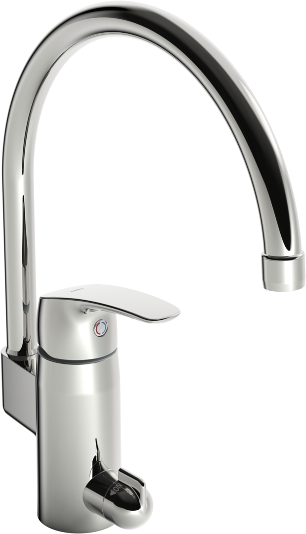 Single lever kitchen faucet with dishwasher valve