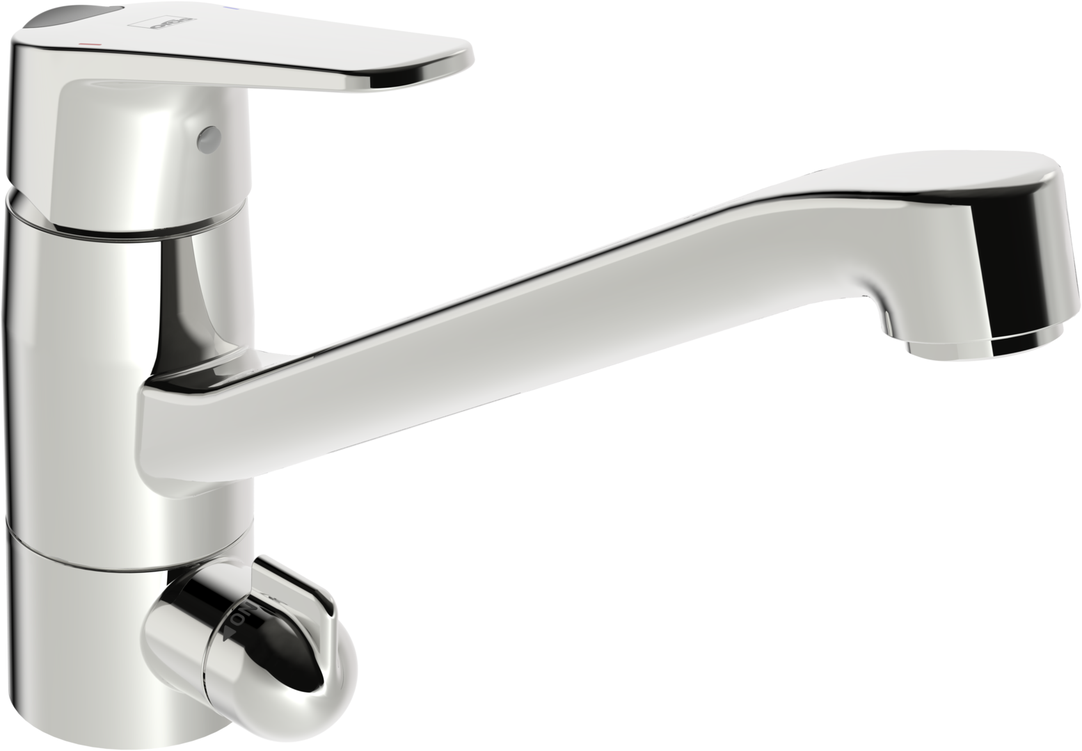 Single lever kitchen faucet with dishwasher valve