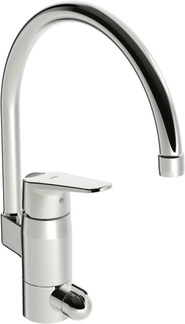 Single lever kitchen faucet with dishwasher valve