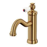 HAMNSKÄR N wash-basin mixer tap brass-colour
