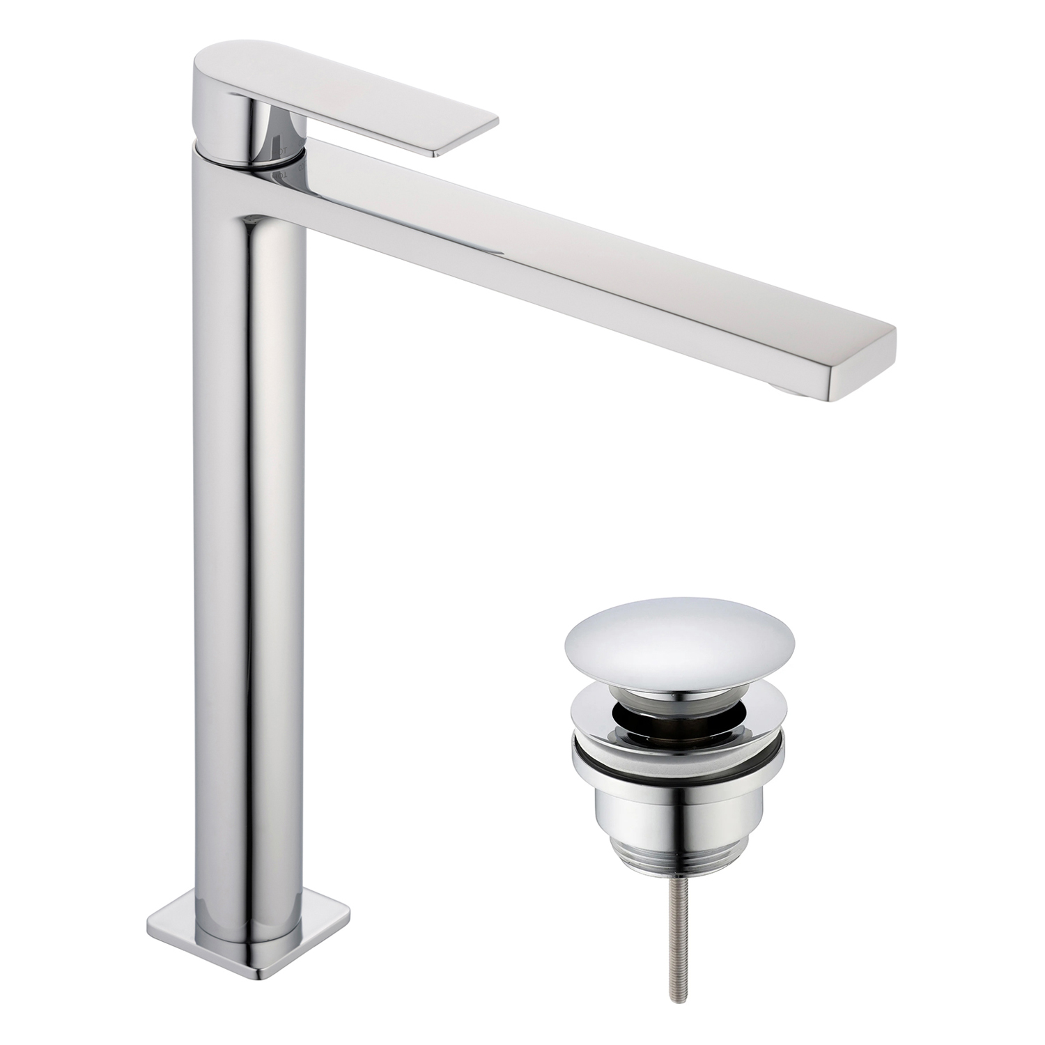 Basin mixer XXL with push up waste valve, 5L – Waschtisch-Einhebelmischer XXL inkl.  Pop Up Ablaufventil,mit Wasserspar-Strahlregler 5L/Min