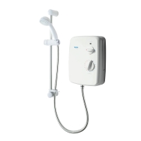 7.5kW electric shower with separate temperature and power selector controls
