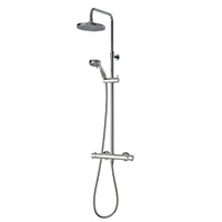 A thermostatic bar diverter mixer shower which diverts flow between a fixed shower head and handheld shower head. Suitable for use with all water systems.