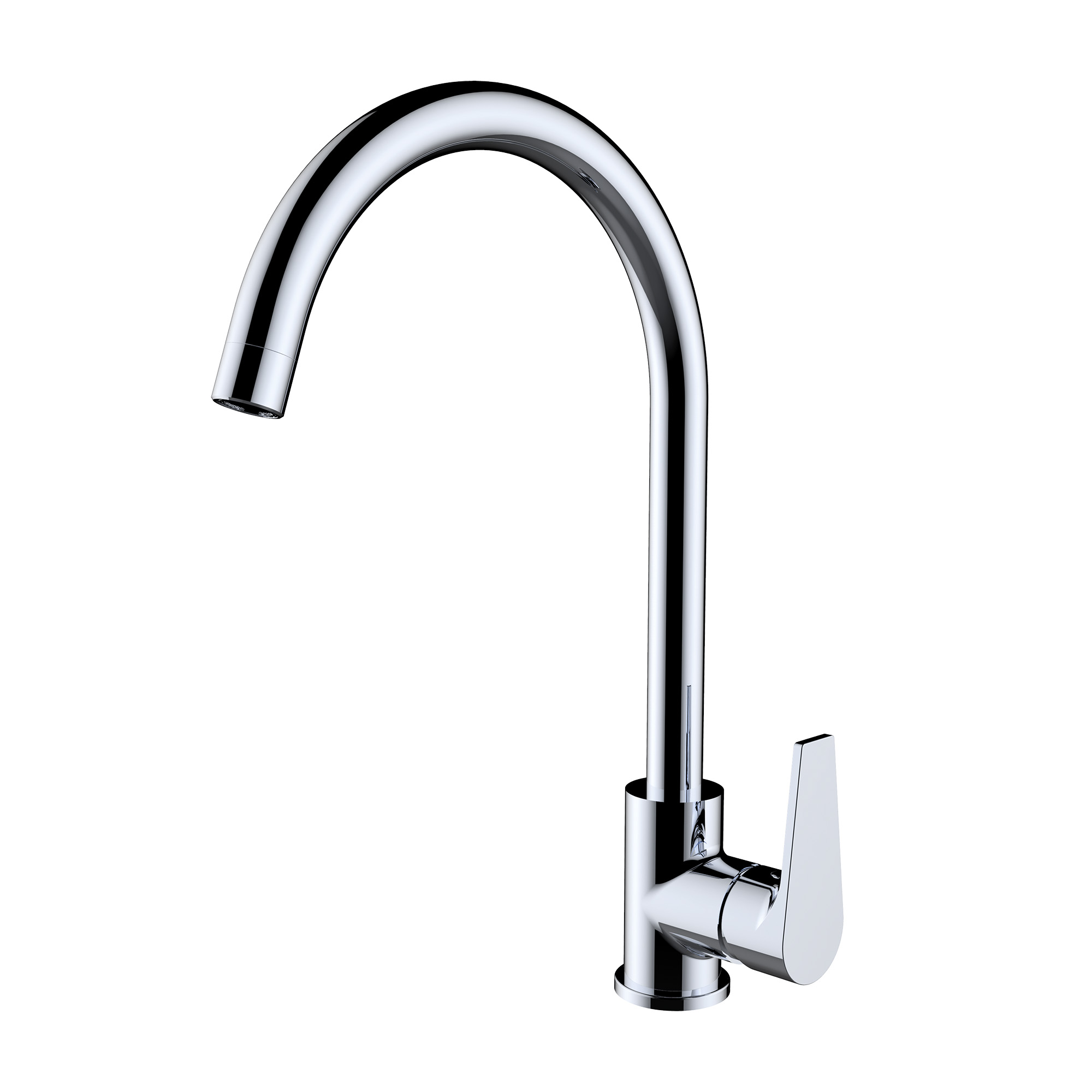 Single-lever sink mixer with aerator, swivel spout and flexible hoses 3/8″ >350mm.