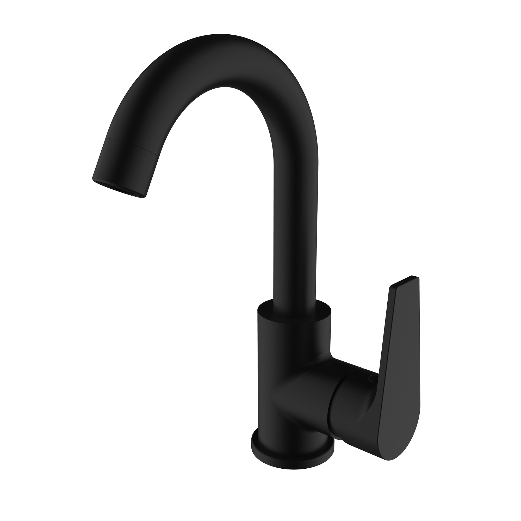 Single-lever basin mixer with aerator and flexible hoses 3/8″ >350mm.